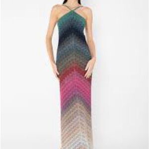 Multicolor Halter Maxi Dress